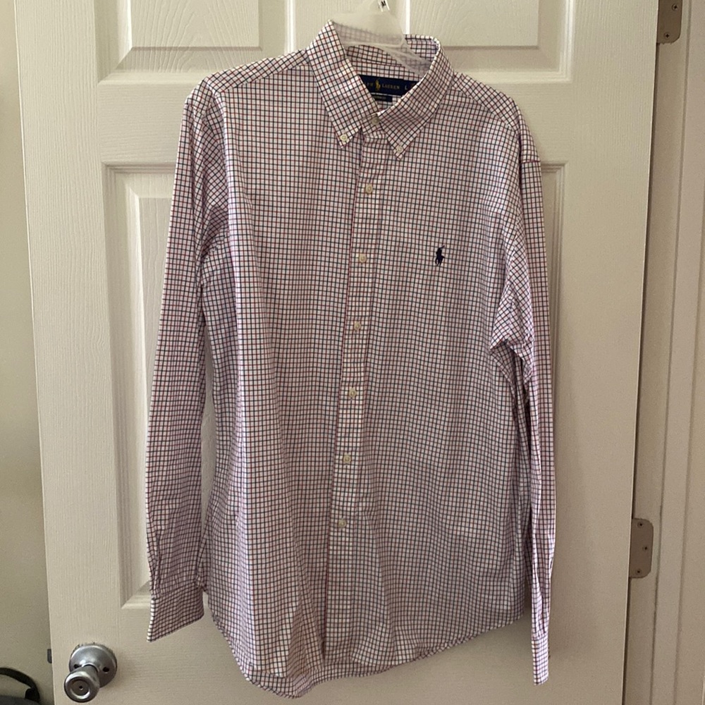Long sleeve polo button up shirt- Custom Fit